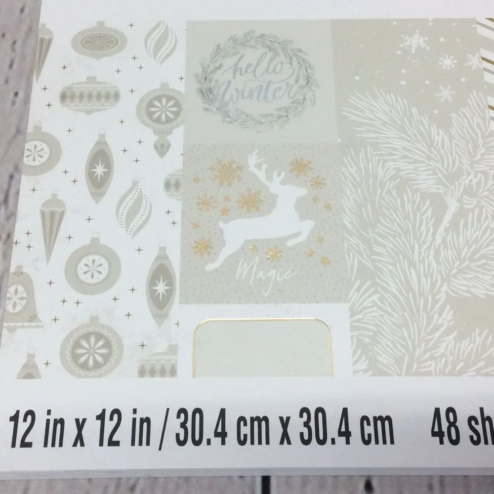 Recollections Scrapbook Paper 12x12 48 Sheets 24 Designs White Christmas Holiday